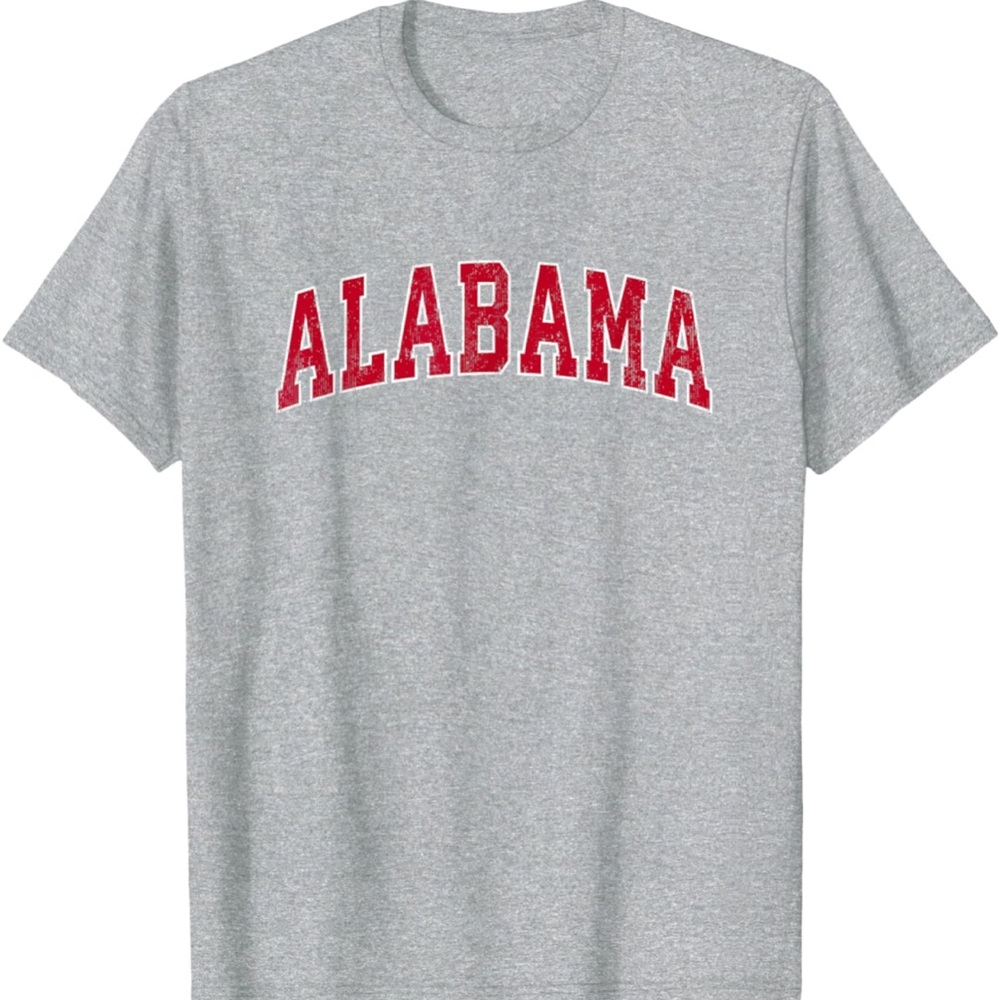 Alabama Gray and Red Men's Short Sleeve Tee 6XLT NEW